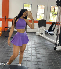 Conjunto Falda Fitness + Top Halter Cuello