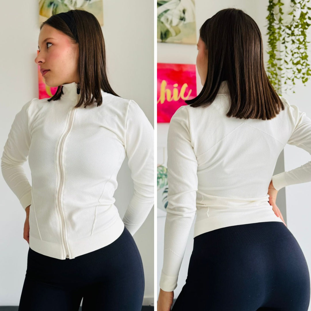 Chaqueta deportiva sin costuras con cremallera