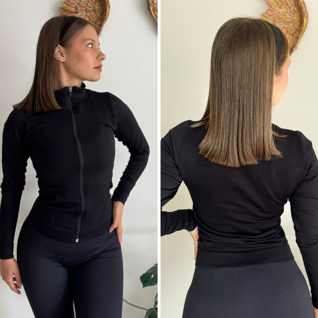 Chaqueta deportiva sin costuras con cremallera